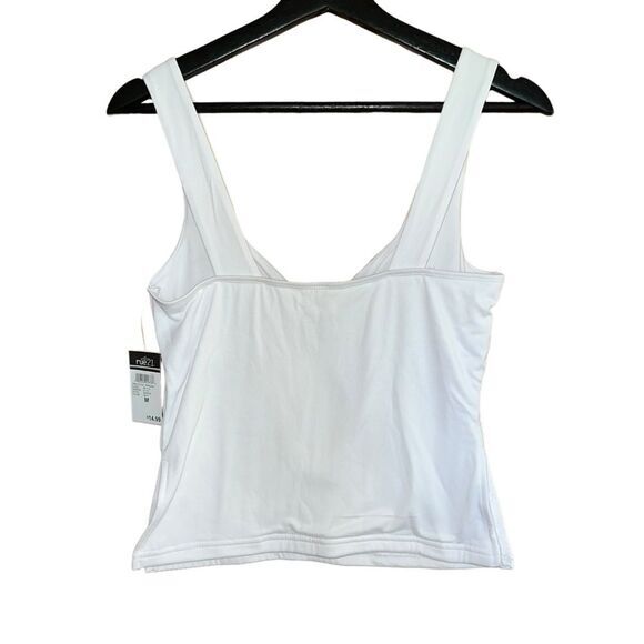 Rue21 Crop Top Womens M White Tank Split Side NWT - Picture 4 of 9